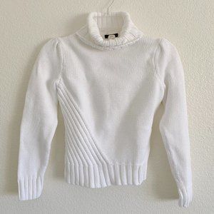 White Turtleneck Knit Sweater